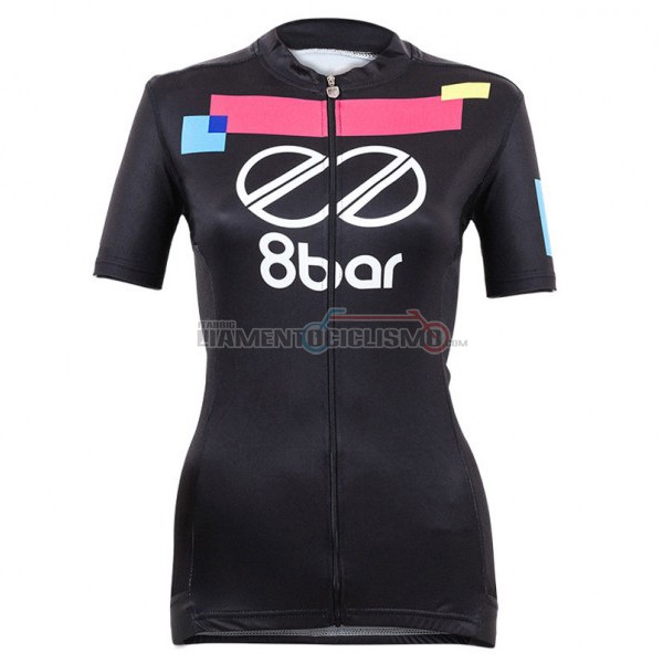 2017 Abbigliamento Ciclismo Donne Equipo 8bar Manica Corta Nero
